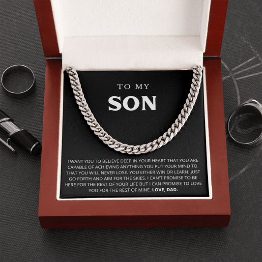 To My Son | Aim For The Skies | Cuban Link Chain