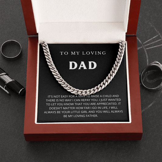 To Dad | Not Easy | Cuban Link Chain