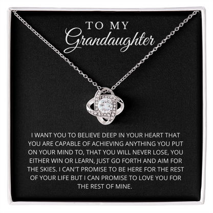 To My Granddaughter | Believe Deep In Your Heart Necklace