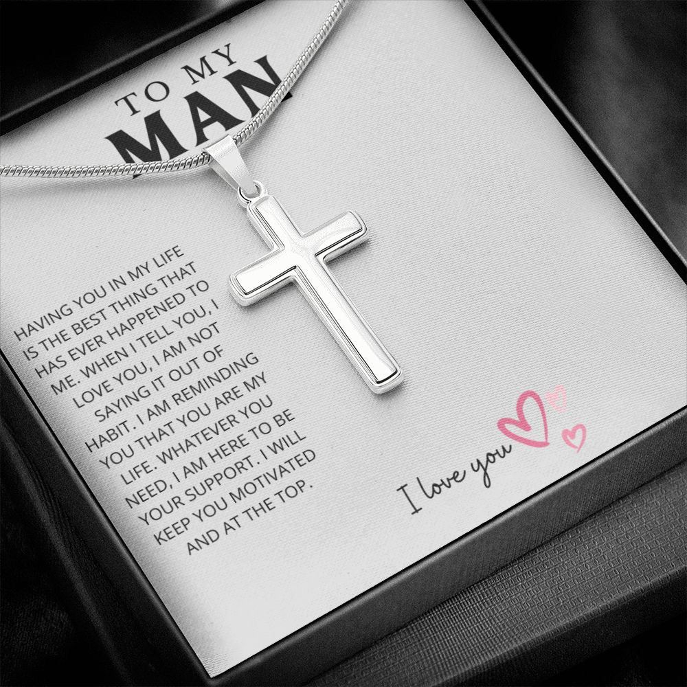 To My Man | Your Motivation | Cross Necklace