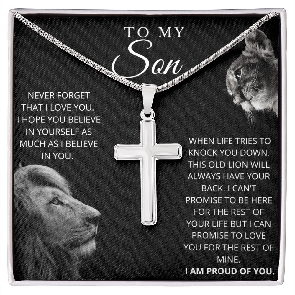 To My Son | Never Forget | Cross Necklace